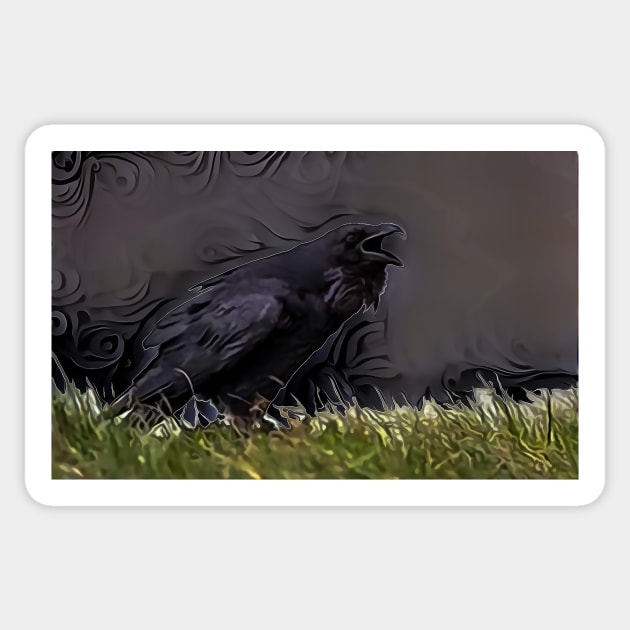 Crow Sticker by Donkeh23